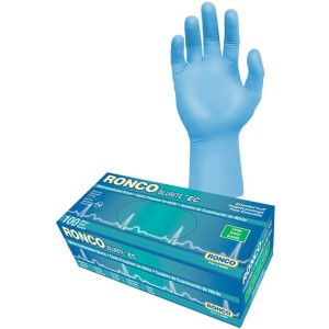 Blurite EC Nitrile Blue Examination Glove Powder Free Large 100X10